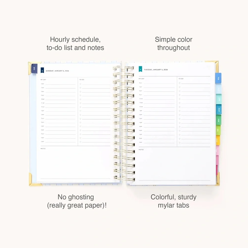 SIMPLIFIED 2026 Daily Planner | Spiral Agenda